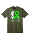 Hope for a Cure - Lime Green Ribbon Lyme Disease - Flowers Adult Dark T-Shirt-Mens T-Shirt-TooLoud-Military-Green-Small-Davson Sales