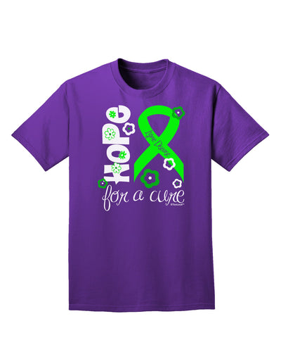 Hope for a Cure - Lime Green Ribbon Lyme Disease - Flowers Adult Dark T-Shirt-Mens T-Shirt-TooLoud-Purple-Small-Davson Sales