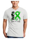 Hope for a Cure - Lime Green Ribbon Lyme Disease - Flowers Adult V-Neck T-shirt-Mens V-Neck T-Shirt-TooLoud-White-Small-Davson Sales