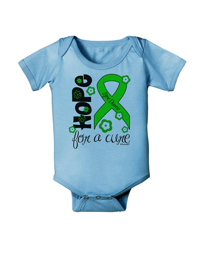 Hope for a Cure - Lime Green Ribbon Lyme Disease - Flowers Baby Romper Bodysuit-Baby Romper-TooLoud-Light-Blue-06-Months-Davson Sales