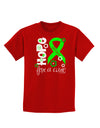 Hope for a Cure - Lime Green Ribbon Lyme Disease - Flowers Childrens Dark T-Shirt-Childrens T-Shirt-TooLoud-Red-X-Small-Davson Sales