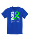 Hope for a Cure - Lime Green Ribbon Lyme Disease - Flowers Childrens Dark T-Shirt-Childrens T-Shirt-TooLoud-Royal-Blue-X-Small-Davson Sales