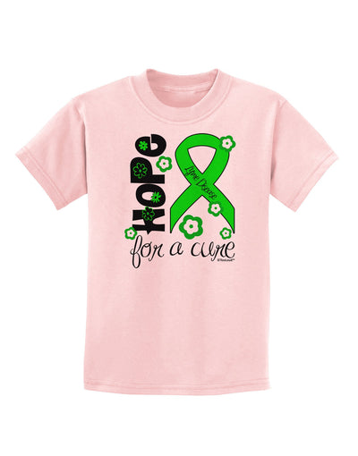 Hope for a Cure - Lime Green Ribbon Lyme Disease - Flowers Childrens T-Shirt-Childrens T-Shirt-TooLoud-PalePink-X-Small-Davson Sales