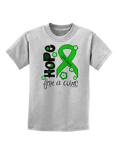 Hope for a Cure - Lime Green Ribbon Lyme Disease - Flowers Childrens T-Shirt-Childrens T-Shirt-TooLoud-AshGray-X-Small-Davson Sales