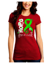 Hope for a Cure - Lime Green Ribbon Lyme Disease - Flowers Juniors Crew Dark T-Shirt-T-Shirts Juniors Tops-TooLoud-Red-Juniors Fitted Small-Davson Sales