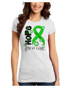 Hope for a Cure - Lime Green Ribbon Lyme Disease - Flowers Juniors T-Shirt-Womens Juniors T-Shirt-TooLoud-White-Juniors Fitted X-Small-Davson Sales