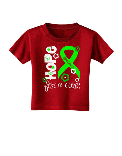 Hope for a Cure - Lime Green Ribbon Lyme Disease - Flowers Toddler T-Shirt Dark-Toddler T-Shirt-TooLoud-Red-2T-Davson Sales