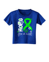 Hope for a Cure - Lime Green Ribbon Lyme Disease - Flowers Toddler T-Shirt Dark-Toddler T-Shirt-TooLoud-Royal-Blue-2T-Davson Sales