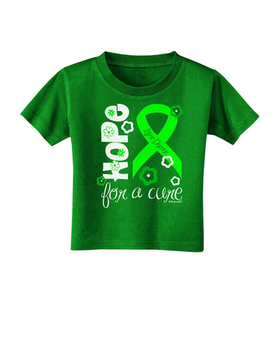 Hope for a Cure - Lime Green Ribbon Lyme Disease - Flowers Toddler T-Shirt Dark-Toddler T-Shirt-TooLoud-Clover-Green-2T-Davson Sales