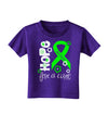 Hope for a Cure - Lime Green Ribbon Lyme Disease - Flowers Toddler T-Shirt Dark-Toddler T-Shirt-TooLoud-Purple-2T-Davson Sales