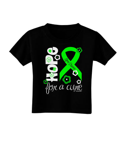 Hope for a Cure - Lime Green Ribbon Lyme Disease - Flowers Toddler T-Shirt Dark-Toddler T-Shirt-TooLoud-Black-2T-Davson Sales