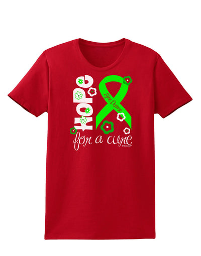 Hope for a Cure - Lime Green Ribbon Lyme Disease - Flowers Womens Dark T-Shirt-TooLoud-Red-X-Small-Davson Sales