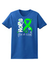 Hope for a Cure - Lime Green Ribbon Lyme Disease - Flowers Womens Dark T-Shirt-TooLoud-Royal-Blue-X-Small-Davson Sales