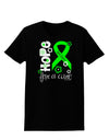 Hope for a Cure - Lime Green Ribbon Lyme Disease - Flowers Womens Dark T-Shirt-TooLoud-Black-X-Small-Davson Sales