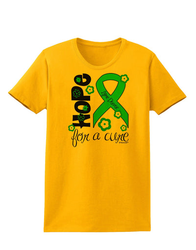 Hope for a Cure - Lime Green Ribbon Lyme Disease - Flowers Womens T-Shirt-Womens T-Shirt-TooLoud-Gold-X-Small-Davson Sales