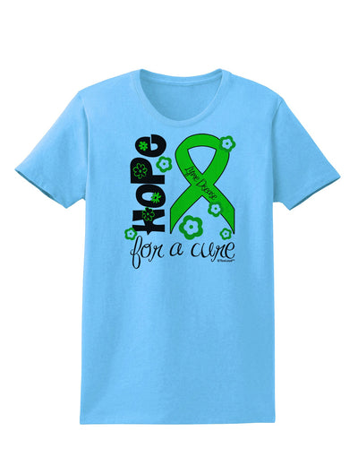 Hope for a Cure - Lime Green Ribbon Lyme Disease - Flowers Womens T-Shirt-Womens T-Shirt-TooLoud-Aquatic-Blue-X-Small-Davson Sales