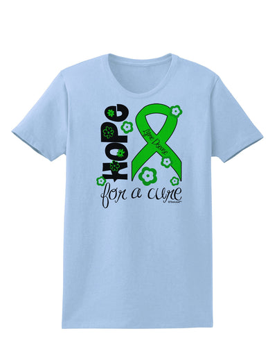 Hope for a Cure - Lime Green Ribbon Lyme Disease - Flowers Womens T-Shirt-Womens T-Shirt-TooLoud-Light-Blue-X-Small-Davson Sales