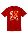 Hope for a Cure - Orange Ribbon Leukemia - Flowers Adult Dark T-Shirt-Mens T-Shirt-TooLoud-Red-Small-Davson Sales