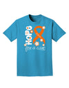 Hope for a Cure - Orange Ribbon Leukemia - Flowers Adult Dark T-Shirt-Mens T-Shirt-TooLoud-Turquoise-Small-Davson Sales