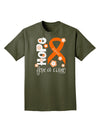 Hope for a Cure - Orange Ribbon Leukemia - Flowers Adult Dark T-Shirt-Mens T-Shirt-TooLoud-Military-Green-Small-Davson Sales