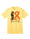 Hope for a Cure - Orange Ribbon Leukemia - Flowers Adult T-Shirt-Mens T-Shirt-TooLoud-Yellow-Small-Davson Sales
