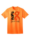 Hope for a Cure - Orange Ribbon Leukemia - Flowers Adult T-Shirt-Mens T-Shirt-TooLoud-Neon-Orange-Small-Davson Sales
