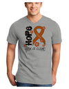 Hope for a Cure - Orange Ribbon Leukemia - Flowers Adult V-Neck T-shirt-Mens V-Neck T-Shirt-TooLoud-HeatherGray-Small-Davson Sales