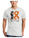 Hope for a Cure - Orange Ribbon Leukemia - Flowers Adult V-Neck T-shirt-Mens V-Neck T-Shirt-TooLoud-White-Small-Davson Sales