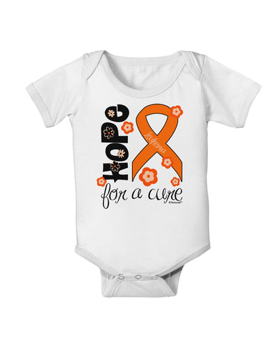 Hope for a Cure - Orange Ribbon Leukemia - Flowers Baby Romper Bodysuit-Baby Romper-TooLoud-White-06-Months-Davson Sales