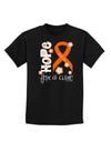 Hope for a Cure - Orange Ribbon Leukemia - Flowers Childrens Dark T-Shirt-Childrens T-Shirt-TooLoud-Black-X-Small-Davson Sales