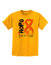 Hope for a Cure - Orange Ribbon Leukemia - Flowers Childrens T-Shirt-Childrens T-Shirt-TooLoud-Gold-X-Small-Davson Sales