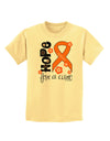 Hope for a Cure - Orange Ribbon Leukemia - Flowers Childrens T-Shirt-Childrens T-Shirt-TooLoud-Daffodil-Yellow-X-Small-Davson Sales