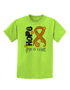 Hope for a Cure - Orange Ribbon Leukemia - Flowers Childrens T-Shirt-Childrens T-Shirt-TooLoud-Lime-Green-X-Small-Davson Sales