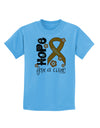 Hope for a Cure - Orange Ribbon Leukemia - Flowers Childrens T-Shirt-Childrens T-Shirt-TooLoud-Aquatic-Blue-X-Small-Davson Sales