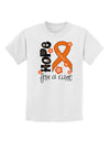 Hope for a Cure - Orange Ribbon Leukemia - Flowers Childrens T-Shirt-Childrens T-Shirt-TooLoud-White-X-Small-Davson Sales