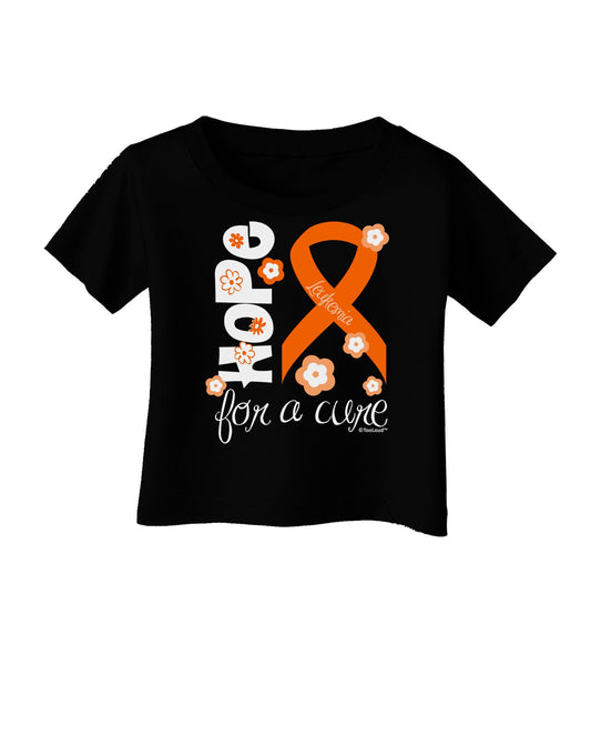 Hope for a Cure - Orange Ribbon Leukemia - Flowers Infant T-Shirt Dark-Infant T-Shirt-TooLoud-Black-06-Months-Davson Sales