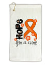 Hope for a Cure - Orange Ribbon Leukemia - Flowers Micro Terry Gromet Golf Towel 16 x 25 inch-Golf Towel-TooLoud-White-Davson Sales