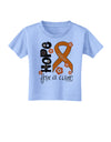 Hope for a Cure - Orange Ribbon Leukemia - Flowers Toddler T-Shirt-Toddler T-Shirt-TooLoud-Aquatic-Blue-2T-Davson Sales