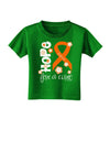 Hope for a Cure - Orange Ribbon Leukemia - Flowers Toddler T-Shirt Dark-Toddler T-Shirt-TooLoud-Clover-Green-2T-Davson Sales