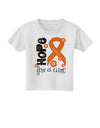 Hope for a Cure - Orange Ribbon Leukemia - Flowers Toddler T-Shirt-Toddler T-Shirt-TooLoud-White-2T-Davson Sales