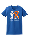 Hope for a Cure - Orange Ribbon Leukemia - Flowers Womens Dark T-Shirt
