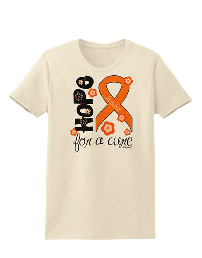 Hope for a Cure - Orange Ribbon Leukemia - Flowers Womens T-Shirt-Womens T-Shirt-TooLoud-Natural-X-Small-Davson Sales