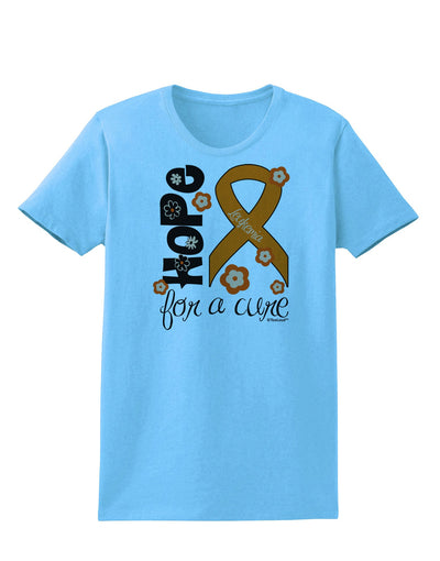 Hope for a Cure - Orange Ribbon Leukemia - Flowers Womens T-Shirt-Womens T-Shirt-TooLoud-Aquatic-Blue-X-Small-Davson Sales