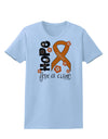 Hope for a Cure - Orange Ribbon Leukemia - Flowers Womens T-Shirt-Womens T-Shirt-TooLoud-Light-Blue-X-Small-Davson Sales