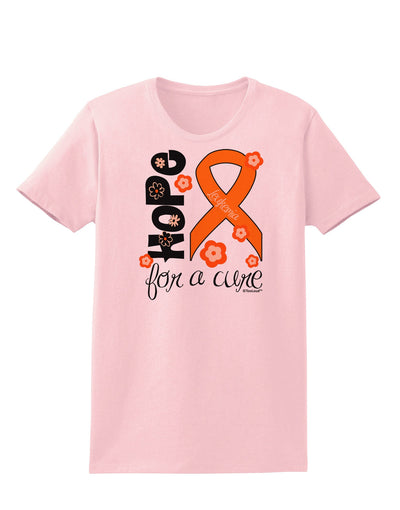 Hope for a Cure - Orange Ribbon Leukemia - Flowers Womens T-Shirt-Womens T-Shirt-TooLoud-PalePink-X-Small-Davson Sales