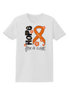 Hope for a Cure - Orange Ribbon Leukemia - Flowers Womens T-Shirt-Womens T-Shirt-TooLoud-White-X-Small-Davson Sales