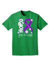 Hope for a Cure - Purple Ribbon Alzheimers Disease - Flowers Adult Dark T-Shirt-Mens T-Shirt-TooLoud-Kelly-Green-Small-Davson Sales
