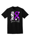 Hope for a Cure - Purple Ribbon Alzheimers Disease - Flowers Adult Dark T-Shirt-Mens T-Shirt-TooLoud-Black-Small-Davson Sales