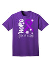 Hope for a Cure - Purple Ribbon Alzheimers Disease - Flowers Adult Dark T-Shirt