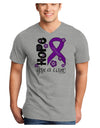 Hope for a Cure - Purple Ribbon Alzheimers Disease - Flowers Adult V-Neck T-shirt-Mens V-Neck T-Shirt-TooLoud-HeatherGray-Small-Davson Sales